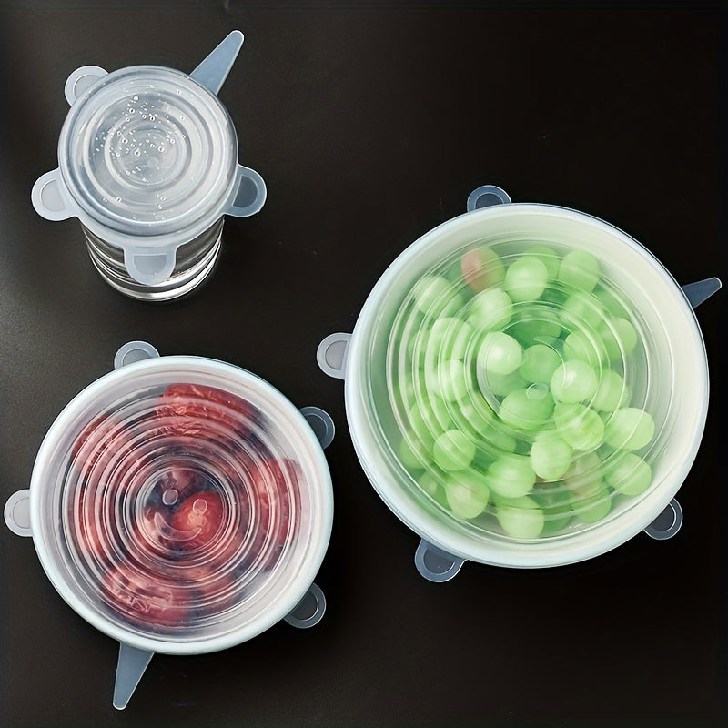 🌱 EcoStretch™ – Herbruikbare Siliconen Deksels (Set van 6)
