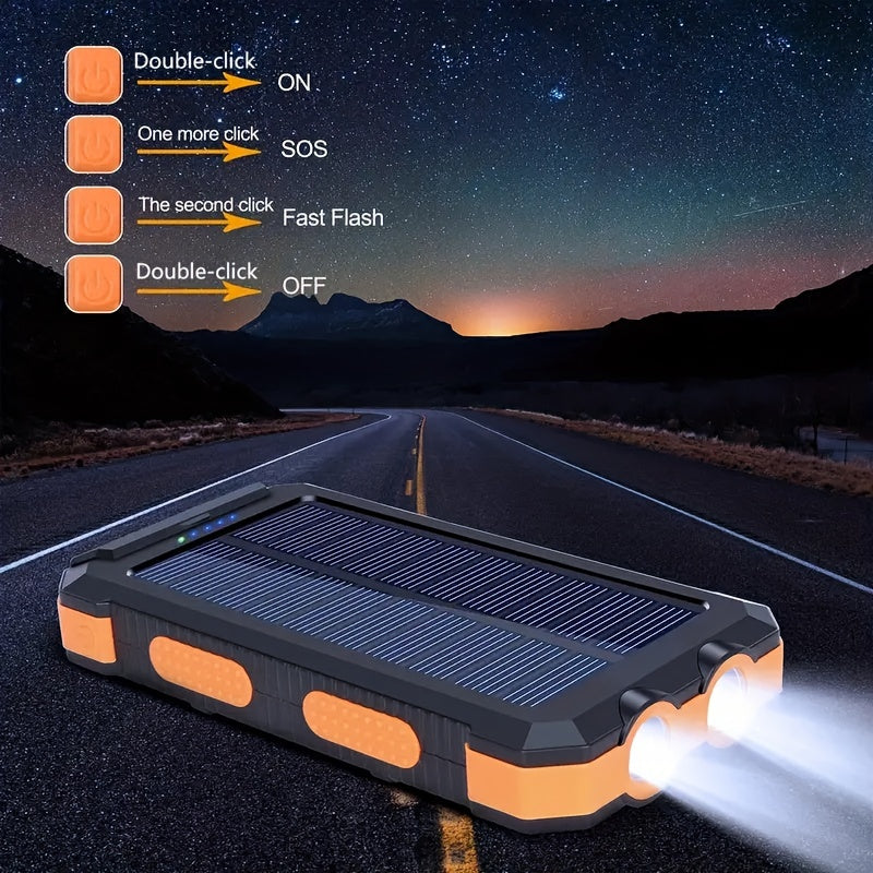 ☀️ SolarCharge Pro™ – Draagbare Zonne-energie Powerbank met LED-verlichting