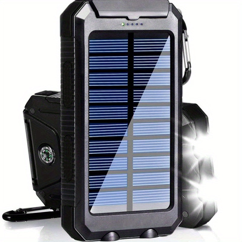 ☀️ SolarCharge Pro™ – Draagbare Zonne-energie Powerbank met LED-verlichting