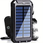 ☀️ SolarCharge Pro™ – Draagbare Zonne-energie Powerbank met LED-verlichting