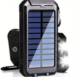 ☀️ SolarCharge Pro™ – Draagbare Zonne-energie Powerbank met LED-verlichting