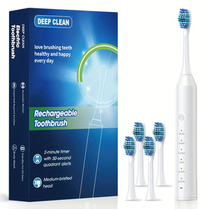 🦷 EcoBrush Sonic™ – Elektrische Tandenborstel met 6 standen