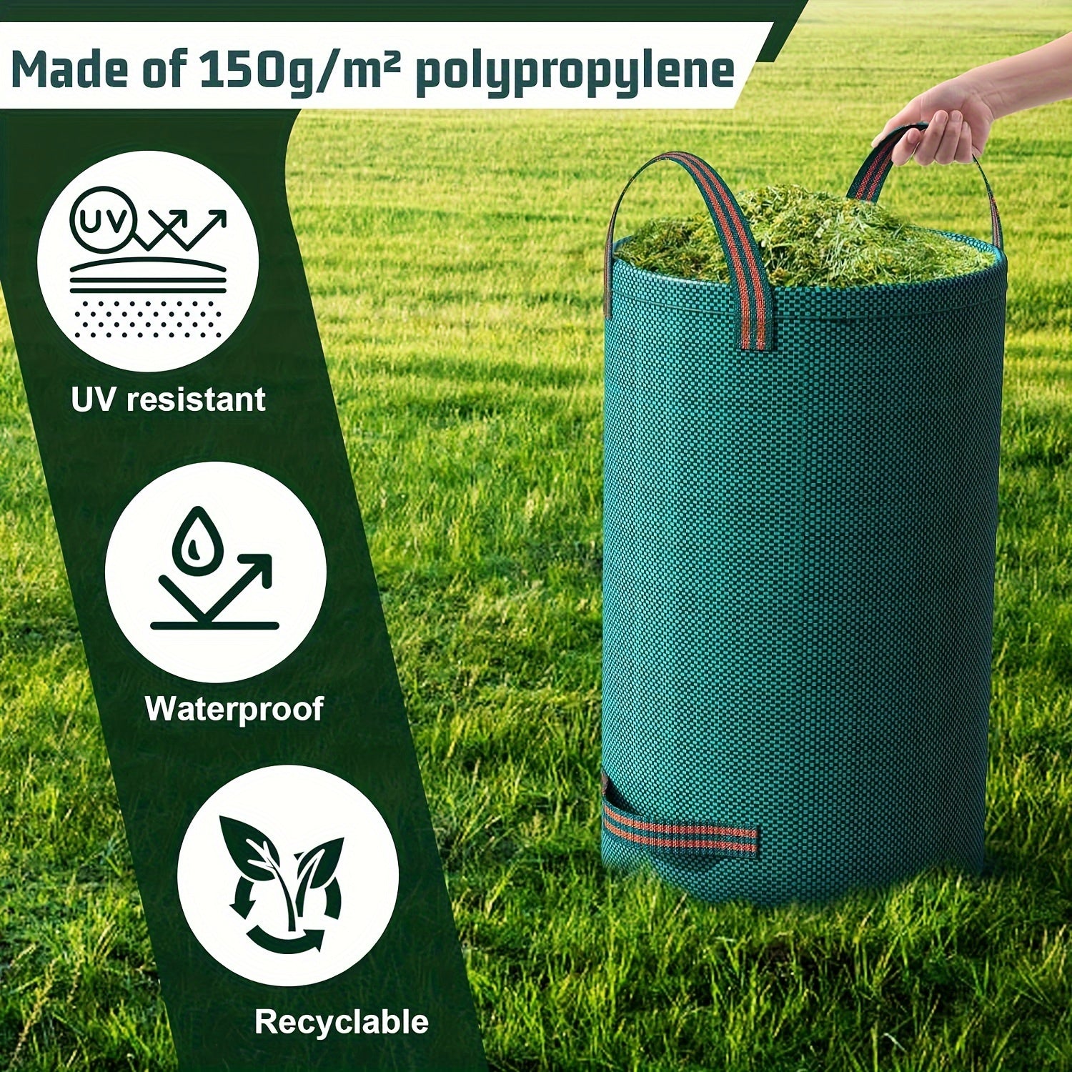 🍃 EcoTuff™ – Herbruikbare Tuinafvalzak (500L / 300L / 120L)