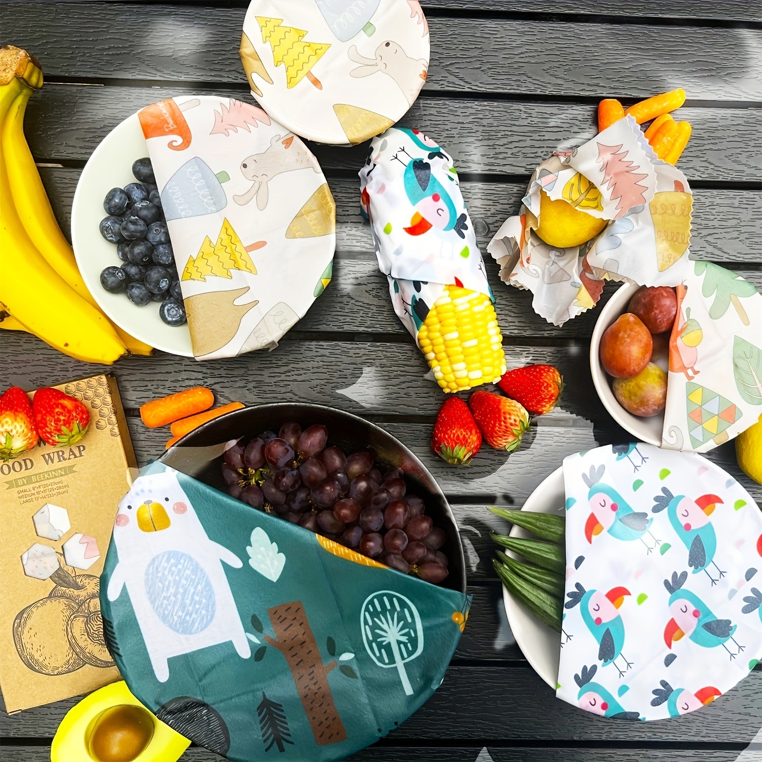 🐝 BeeFresh™ – Herbruikbare Bijenwas Vershoud Wraps (Set van 20 stuks)