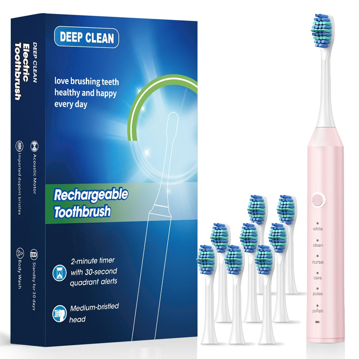 🦷 EcoBrush Sonic™ – Elektrische Tandenborstel met 6 standen