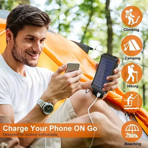 ☀️ SolarCharge Pro™ – Draagbare Zonne-energie Powerbank met LED-verlichting