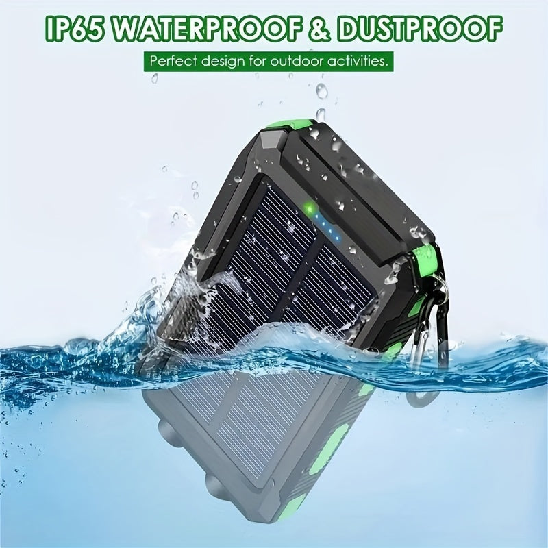 ☀️ SolarCharge Pro™ – Draagbare Zonne-energie Powerbank met LED-verlichting