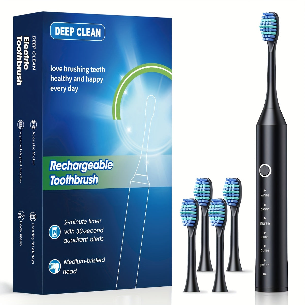 🦷 EcoBrush Sonic™ – Elektrische Tandenborstel met 6 standen