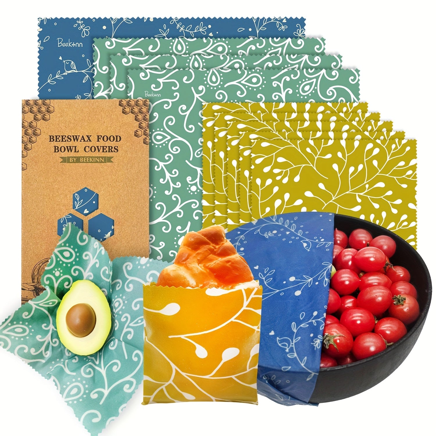 🐝 BeeFresh™ – Herbruikbare Bijenwas Vershoud Wraps (Set van 20 stuks)