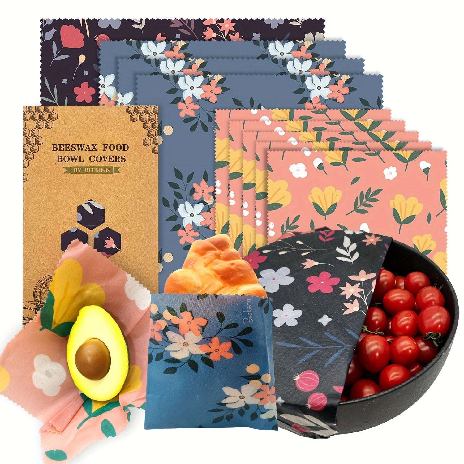 🐝 BeeFresh™ – Herbruikbare Bijenwas Vershoud Wraps (Set van 20 stuks)